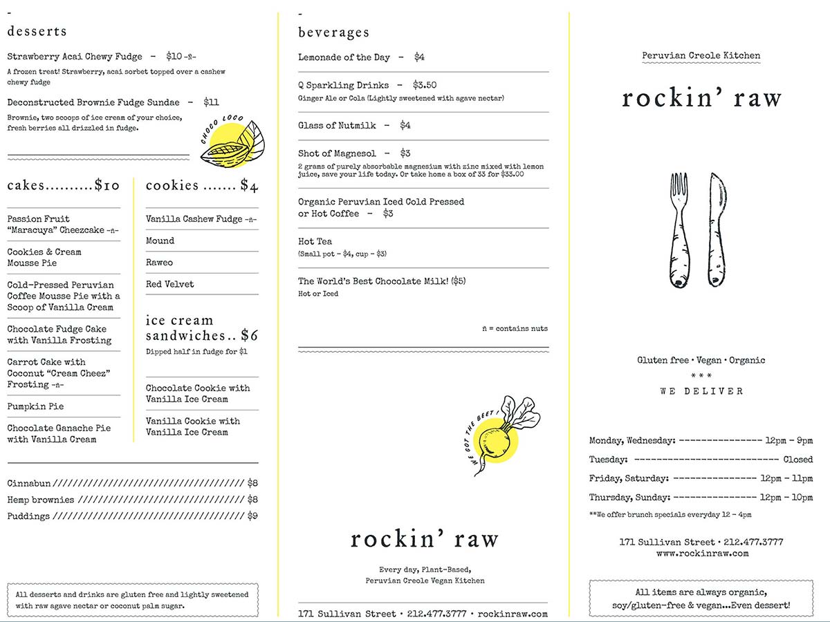 rockin raw menu 1